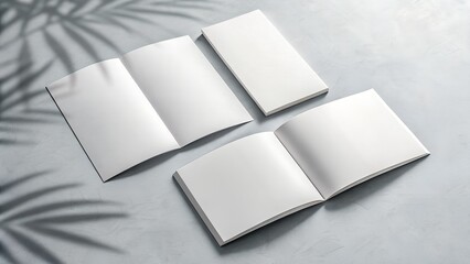 Clean and Minimalist Book Mockup with Palm Leaf Shadow Overlay