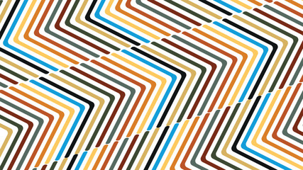 Colorful psychedelic wave background with red and yellow dynamic curves in abstract 1960s 1970s retro mod style, horizontal and vertical layout for banners, posters, and prints