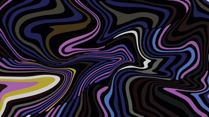 Vintage retro style abstract vector background featuring red, yellow, and multicolored dynamic wave patterns in 60s 70s psychedelic design across horizontal and vertical orientations