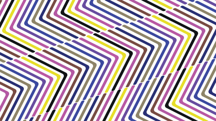 Multicolor retro wave background with red and yellow curved lines in vintage 60s 70s psychedelic style, abstract vector design for posters, wallpapers, and visual art projects