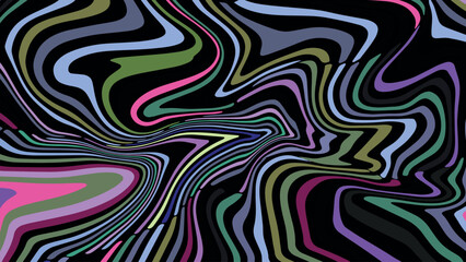 Horizontal and vertical abstract background with flowing colorful waves in red and yellow retro tones, groovy 60s 70s inspired vector design for fashion, print, and branding