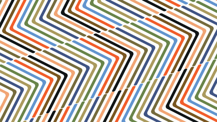 Multicolor retro wave background with red and yellow curved lines in vintage 60s 70s psychedelic style, abstract vector design for posters, wallpapers, and visual art projects