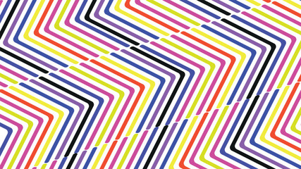 Multicolor retro wave background with red and yellow curved lines in vintage 60s 70s psychedelic style, abstract vector design for posters, wallpapers, and visual art projects