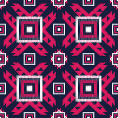 retro vintage ikat ethnic aztec tribal acient pattern seamless background for fashion fabric and textile, 2d illustration