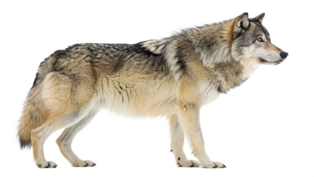 Wolf animal wildlife nature predator canine mammal gray wolf wild dog standing isolated full body shot