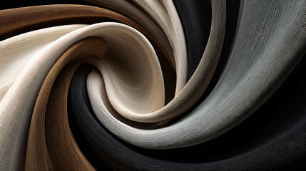 Swirling textured fabric in neutral tones drape neutral colors