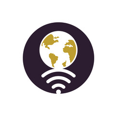 World signal vector logo template.