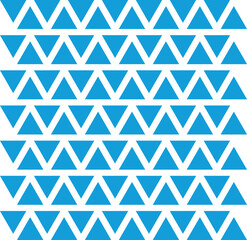 Geometric pattern of repeating blue triangles on a vactor white background
