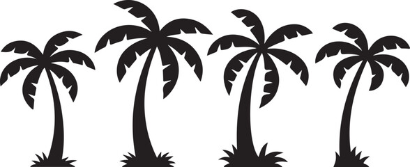Palm Tree Silhouette Vector Set – Tropical Summer Design