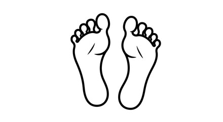 Outline of human feet for creative design and illustrations related to walking
