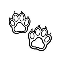 Fototapeta premium Pair of animal paw prints outline for creative design and pet art