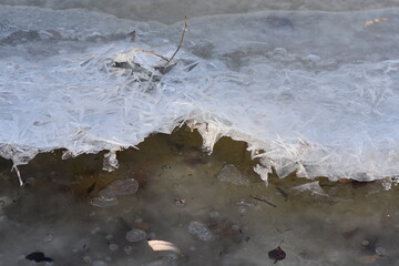 Melting ice on the lake