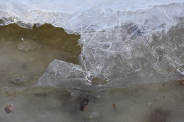 Melting ice on the lake