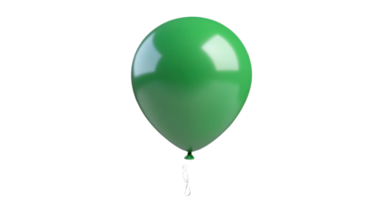 A single green balloon 3d render icon isolated on white background 