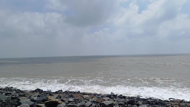 Bay of Bengal hitting stones in Digha