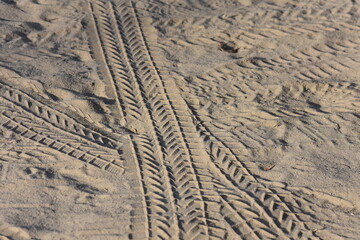 tire tracks in sand