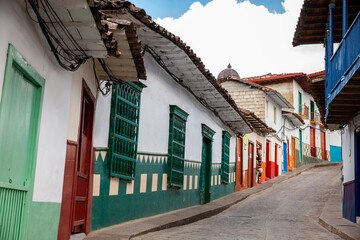Beautiful streets of the colonial town of Concepcion in Antioquia, Colombia.