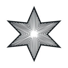 Obraz premium Striking geometric star design with radial lines and sharp points