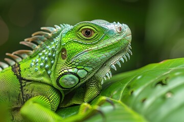 Small Green Iguana Closeup