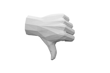 3d Rendering of Low Poly Hand Pointing Right Isolated on White Background
