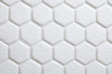 White hexagonal foam textured surface background design  
