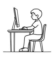 Student at Computer