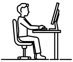 Student at Computer
