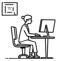 Student at Computer