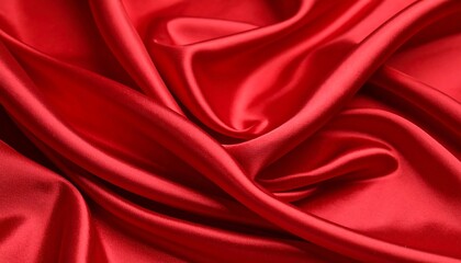 Deep crimson silk fabric drapes