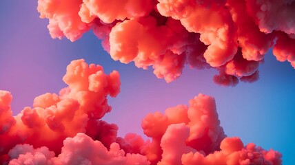Fototapeta premium Dreamy Red and Orange Clouds in a Vibrant Gradient Sky