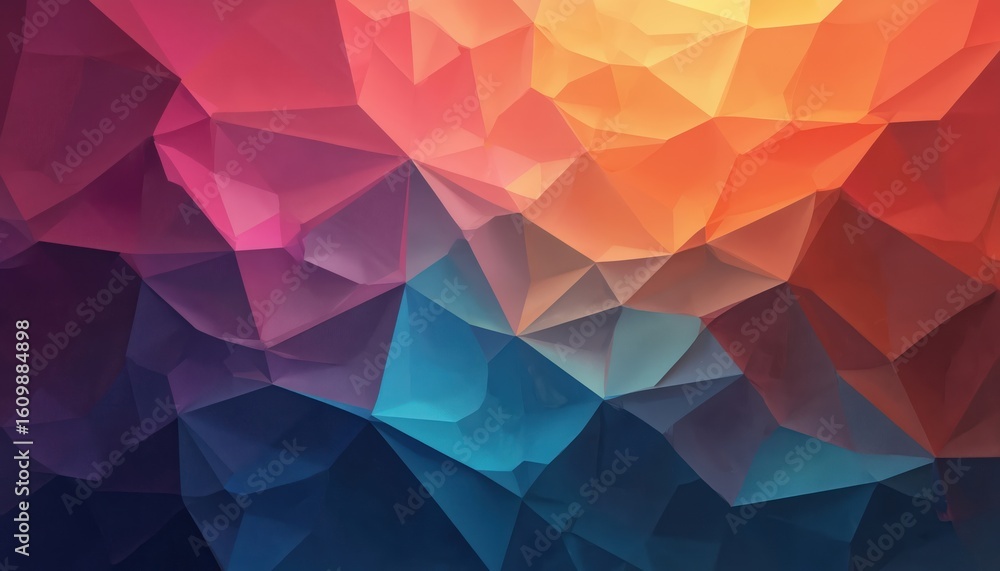 Poster abstract geometric background with polygons in vibrant gradient colors. smooth colorful surface with