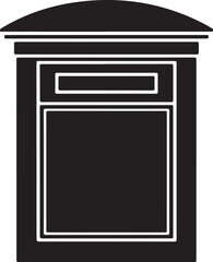 Classic mailbox silhouette with decorative top and slot