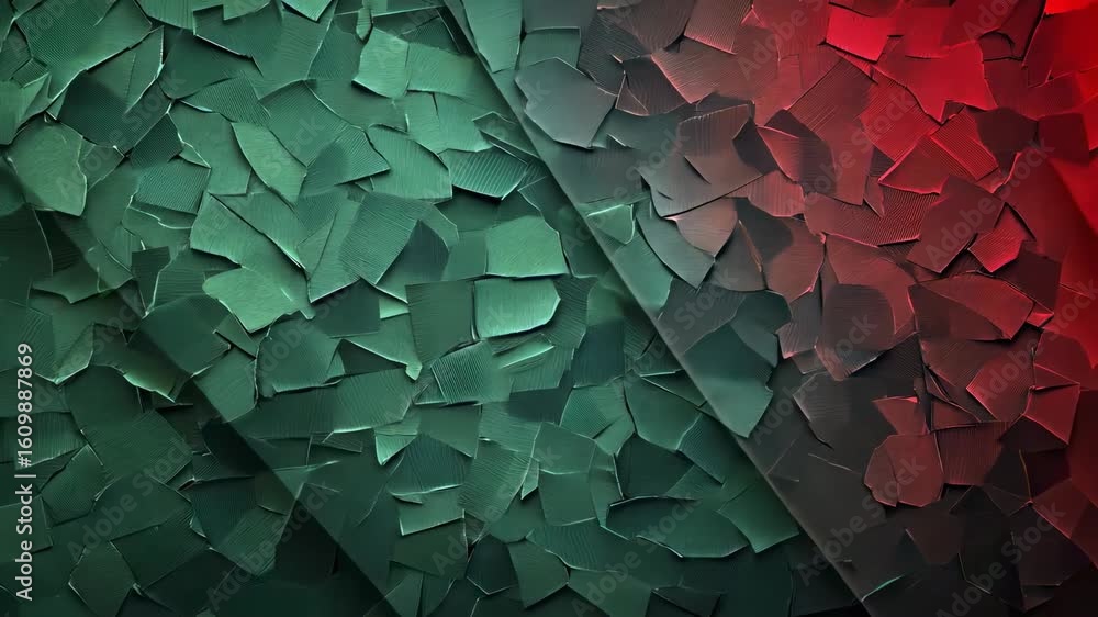 Poster textured abstract surface with layered green and red tones