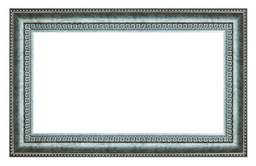 Old vintage silver frame isolated on a white background