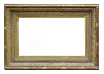 Old vintage golden frame isolated