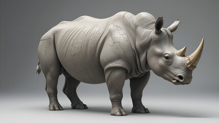 Fototapeta premium Rhinoceros Rendering