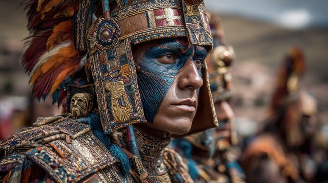 Inca Warrior Portrait: Majestic Andean Heritage