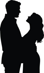 Romantic Couple Silhouette Embracing