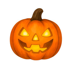 Fototapeta premium Jack-o'-Lantern – Classic Halloween Pumpkin with Carved Face