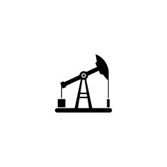 Pump Jack icon flat vector design.