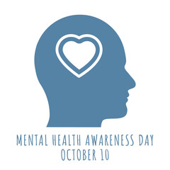 Emotional Wellness Icon – Mental Health Heart Symbol in Head – Mental Health Awareness Day October 10