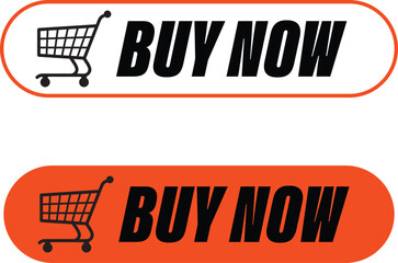 BUY NOW" Buttons with Shopping Cart Icons - E-commerce CTA Set