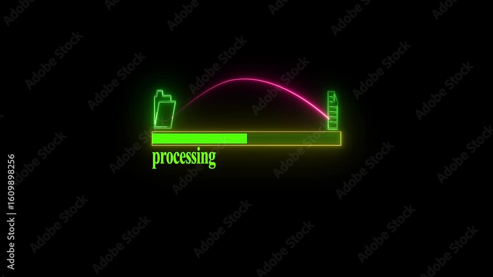Poster file transfer from folder to folder concept. green or purple color loading bar icon animation on bla