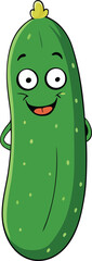 Happy Cartoon Pickle Character with Big Eyes new 2025 trendy