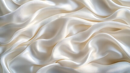 Obraz premium Luxurious white satin silk fabric with a shiny gold wave pattern