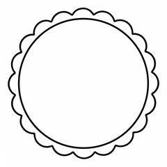 Fototapeta premium Round Scalloped Frame Coloring Pages – Printable, Outline, Decorative, Kids, Fun, Easy