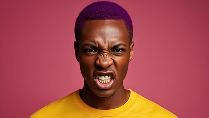 Young Man Expressing Anger - Close-up Portrait