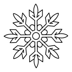 Obraz premium Snowflakes Coloring Pages – Winter, Holiday, Ice, Outline, Kids, Printable, Festive