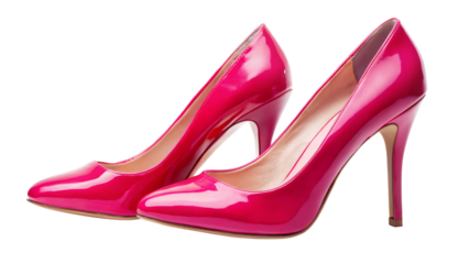 red high heels isolated on white background