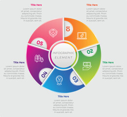 5 Options or Steps Infographic Element with Gradient Style for presentations, reports, and web